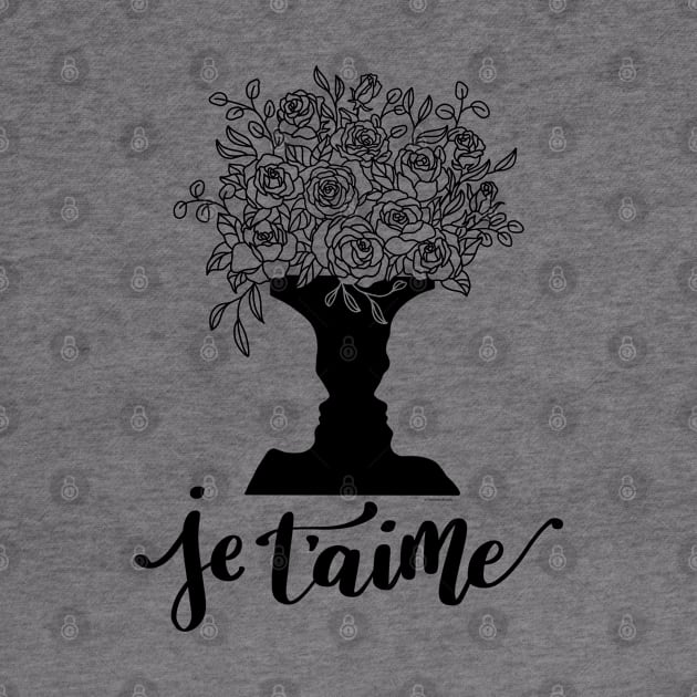 Je T'aime French I Love You Faces Vase Line Art Graphic by DoubleBrush